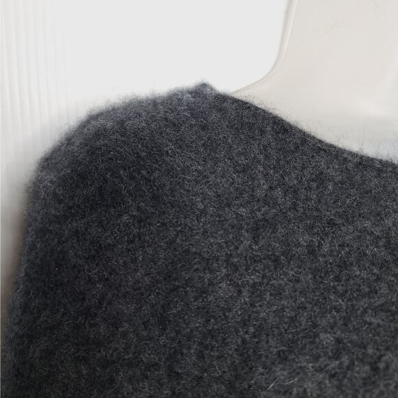 Theory Tolleree Cashmere Sweater Short Sleeve T-shirt XL Dark Charcoal Career - Picture 6 of 10